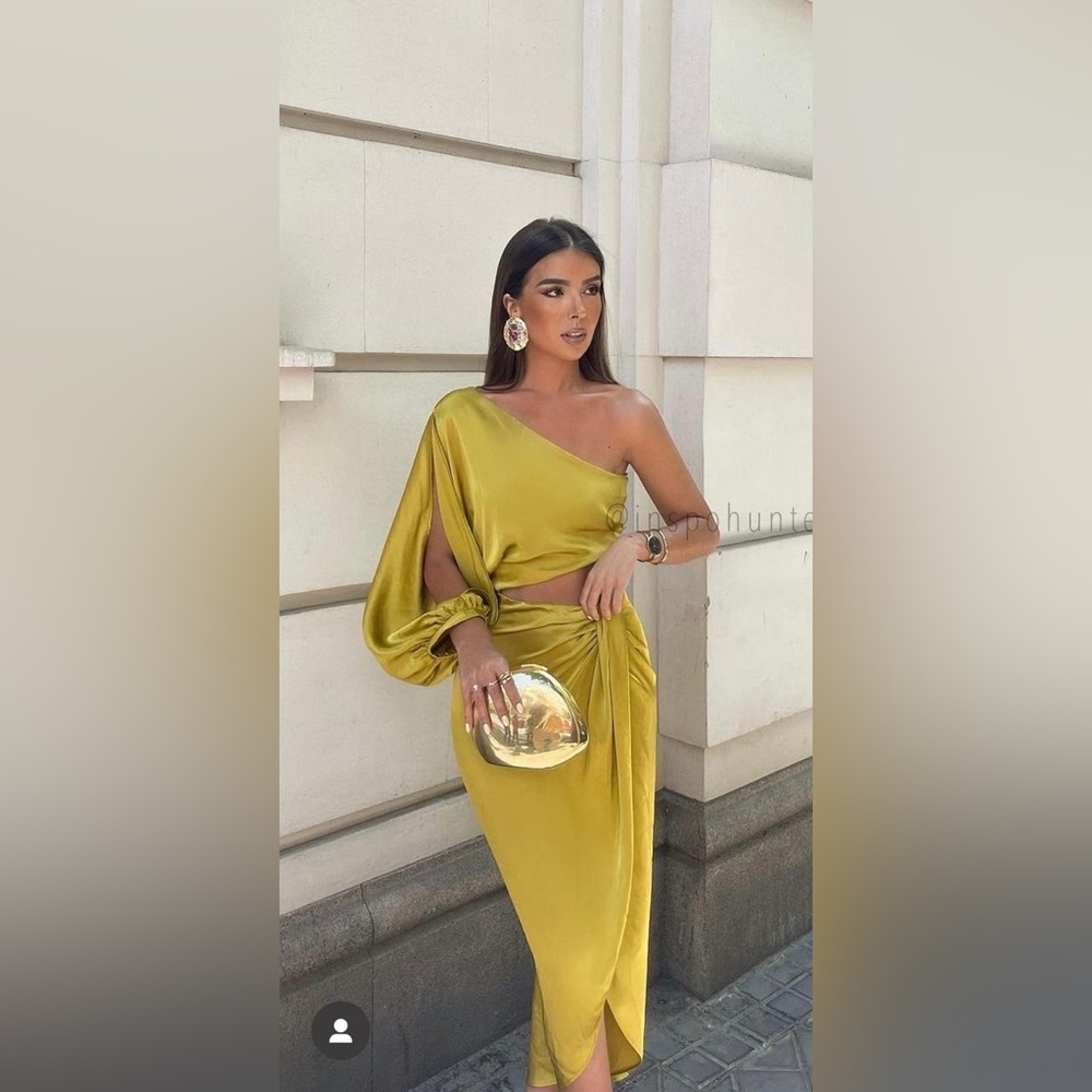 Zara Satin Effect Asymmetric Dress
